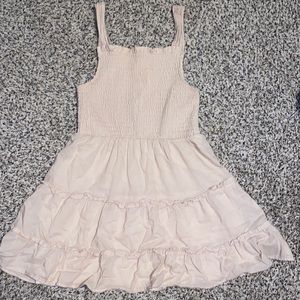 Tan Dress with Ruffles